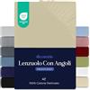 Dreamzie Lenzuola Letto Singolo Cotone 80x160 cm, Altezza Materasso fino a 12 cm - Lenzuolo Con Angoli Singolo - Beige - Certificato senza Prodotti Chimici (Oeko TEX)