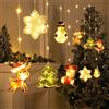 BLOOMWIN Tenda Luminosa Natale Interno 3m - [Ultima Versione] Catena Tenda di Luci Decorazioni Luminose Natalizie Finestre - Decorazioni di Natal 3D Luci USB per la Casa Interno Finestre