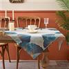 Kiatuniya Tovaglia Tavolo Quadrata Moderna Blu Verde Petrolio Oro Ginkgo Biloba Autunnale Decorazione Vintage Tovaglia da Tavola per Tavolo da Cucina Tavolo da Pranzo 85 x 85 cm