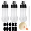 Fulushouxi 3 Pz Bottiglia Squeeze di Plastica, 350ml Bottiglia Spremere Squirt Condimento Bottiglie con Tappi, Flacone Dosatore Dispenser per Ketchup, Salse, con Etichetta, Penna, Imbuto