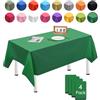 MORAINJAY 4pz Tovaglia Antimacchia Impermeabile in Plastica,137x274cm Verde Natalizio Rettangolare Tovaglia per Grande Tavolo per Natalizia,Feste,Interni Esterni Giardino Ristorante e Matrimonio Decor