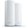 NETGEAR WiF Mesh Orbi serie 770 WiFi 7 (RBE772) router + 1 extender satellitare, funzioni di sicurezza, fino a 11 Gbps, copre fino a 360 m2, 100 dispositivi, porta Internet da 2,5 GB