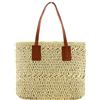 YXQSED Borsa da Spiaggia per Esterni Borsa da Spiaggia in Rattan Borsa da Spiaggia Moda Estiva Casual Borsa di Paglia di Grande Capacità Borsa da Spiaggia Borsa da Spiaggia retrò Borsa in Rattan