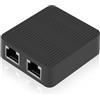 CERRXIANR Adattatore splitter Ethernet RJ45 Gigabit, splitter di rete RJ45 da 1 a 2, Cat6 Connettore di estensione di rete RJ45, dispositivi a 2 porte condividono Internet allo stesso tempo (nero)