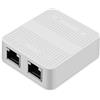 CERRXIANR Adattatore splitter Ethernet RJ45 Gigabit, splitter di rete RJ45 da 1 a 2, Cat6 Connettore di estensione di rete RJ45, dispositivi a 2 porte condividono Internet allo stesso tempo (Bianco)