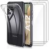 YNMEacc Cover per Samsung Galaxy A12 Custodia + 3 Pezzi Pellicola Protettiva in Vetro Temperato, Case Ultra Sottile in Silicone Morbido Trasparente Gel Cover per Samsung Galaxy A12 / M12