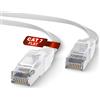 Mr. Tronic Cavo Ethernet Cat 7 da 15m Piatto, Rame Puro Cavo di Rete LAN Cat7 Ad Alta Velocità con Connettori RJ45 Per Connessione Internet Veloce 10 Gbps - Cavo Patch, AWG24, SFTP (15 Metri, Bianco)