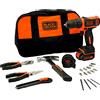 BLACK+DECKER BDCDD12HTSA-QW Trapano Avvitatore Compatto, 10.8 V, al Litio, 1.5 Ah, Accessori ed Utensili Manuali in Dotazione, Arancione/Nero
