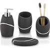 ZCCZ - Set di accessori per il bagno con dispenser di sapone, portaspazzolino, bicchiere e portasapone, kit elegante e funzionale per l'organizzazione della stanza da bagno