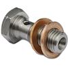PrecisionGeek 3/8-24 UNF Inox Bullone Banjo L-25mm con Kit rondelle - 1 Pezzo