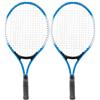 Naroote Racchetta da tennis per principianti, racchetta da tennis per bambini, 13,6-15,9 kg, in lega di ferro, con borsa per il trasporto delle palline, per bambini e principianti (blu, nero)