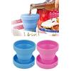Lovelegis Bicchiere pieghevole silicone tappo richiudibile da viaggio salvaspazio per pic nic campeggio mare confezione 2 pezzi visto in tv