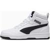 PUMA Scarpe Sneakers Rebound V6 Mid da ragazzi, Bianco/Nero/Altro