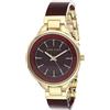 Anne Klein - Orologio da donna con cinturino a bracciale rigido in resina, impreziosito da cristalli di alta qualità, Borgogna/Oro