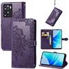 Fertuo Cover per OPPO A57 4G / A57S / A77 4G, Custodia Portafoglio a Libro in Pelle Flip Cover con Porta Carte, Chiusura Magnetica [Disegni di Mandala] Case Antiurto per OPPO A57 4G, Viola
