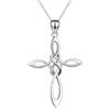 YAFEINI Croce Celtica Collana 925 Argento Sterling Croce Nodo Celtico Infinito Collana Ciondolo per le Donne Ragazze