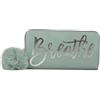 MICHELLE MOON - Portafoglio Donna Grande in Morbida Pelle Sintetica con Portamonete e 12 Slot per Carte e Tessere | Elegante Borsellino con Zip, Portafoglio Ragazza Stampa Breathe