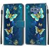 Mo-Beauty Cover per Samsung Galaxy Note 9, Cover Samsung Note 9 a Libro, Custodia in Pelle con Magnetica Portafoglio Custodia Silicone TPU Antiurto,Funzione Supporto Slot Schede (Farfalla 4)