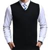 FULIER Gilet da Uomo Inverno V-Collo Senza Maniche Gilet Classico attività Commerciale Signore Maglieria Panciotto Maglione Cardigan Canotte (S, Nero)