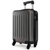 KONO Trolley Bagaglio a Mano Rigidi e Leggero in ABS Valigia con 4 Ruote 48cm, 27L (Grigio)