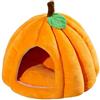 KKwercv Cuccia per gatti a forma di zucca, cuccia per gatti da interni, tenda con cuscino rimovibile, calda grotta per cani di piccola taglia