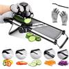 Masthome Mandolina per Verdure Professionale, Masthome Mandolina Regolabile in Acciaio Inox per Julienne e Fette Sottili, Mandolina Cucina Affetta Verdure Manuale per Patate Cipolle Carote