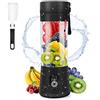 MIAOKE - Frullatore portatile per frullati, mini frullatore per succhi con sei lame in 3D, USB ricaricabile Juicer Cup per casa/ufficio/esterno, Nero