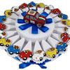 Sindy Bomboniere 35 pz Torta bomboniere MACCHININA Magnete Bimbo Battesimo Nascita (Torta da 35 fette + Centrale)
