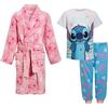 Disney Accappatoio e Pigiama Ragazze, Set Coordinato di 3 Pezzi, Accappatoio Rosa + Pigiama, 13-14 Anni