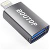 BOUTOP Adattatore da Lightning a USB 3 per iPhone, iPad, iPod - [certificato Apple MFi ] Adattatore USB OTG compatibile con fotocamera digitale, chiavetta USB, lettore di schede, mouse, tastiera, ecc.