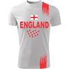 Vestin M-Italy T-Shirt Padel in Tessuto Dry Fit Unisex - Inghilterra - Elasticizzato e Traspirante Maglietta Maglia Sport Super vestibilità Top qualità (IT, Testo, L, Regular, Regular, Bianca)