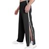 Generisch Reha - Pantaloni da uomo laterali da apertura, lunghi, con chiusura lampo laterale e cerniera sulla gamba, gamba larga, con bottoni a pressione, per il tempo libero, estivi da uomo, Nero , XL