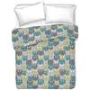 PENSIERI DELICATI Telo Copriletto Matrimoniale 260 x 280 cm, Telo Singolo 100% Cotone Pique, Ideale Come Telo Arredo, Coperta Salva Letto 2 Piazze, Fantasia Happycat Verde, 100% Made in Italy