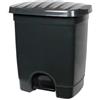 DRW Pattumiera a pedale nera da 35 litri, 40 x 33 x 47 cm