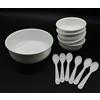 Kimmel Set di ciotole da 11 pezzi, colore bianco, per composte, per dessert, feste, per bambini, da campeggio, in plastica
