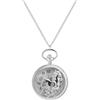 Silverora Orologio da tasca vintage unisex: retrò da uomo e da donna, analogico, al quarzo, con catena, scheletro, cavalli, decorazione a catena con scala araba, regalo per donne e uomini argento,