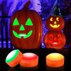 Litake Luci decorative per zucca di Halloween, confezione da 3 luci LED Jack O' Lantern con telecomando e timer, candele senza fiamma a batteria, 16 colori per decorazione zucca di Halloween