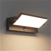 Klighten 24W LED Applique Esterno/Interno con Sensore di Movimento, Lampade da Parete Orientabile IP65 Applique da Parete in Alluminio per Ingresso Terrazza, 3480LM, Bianco Caldo 3000K, Nero