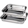 MGE World MGE - Set di 2 Teglie da Forno con Rivestimento Antiaderente - Lasagnera - Rostiera Rettangolare in Acciaio Inox