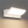 Klighten 24W LED Applique Esterno/Interno con Sensore di Movimento, Lampade da Parete Orientabile IP65 Applique da Parete in Alluminio per Ingresso Terrazza, 3480LM, Bianco Caldo 3000K, Bianco