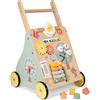 Itslife Girello per Bambini di Legno, Carrello Primi Passi Legno con 8 Giochi Interattivi, Giocattoli Bambino 1 Anno, Primi Passi per Bambini, Baby Walker Regali di Natale e Compleanno