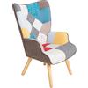 Gardenia Poltrona Poltroncina Relax Patchwork con Schienal da Arredo Soggiorno Cucina Design
