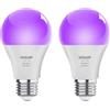 GOHDLAMP Lampadina LED nera Lampadina UV E27, 9 W 100-240 V LED 395-400 nm Lampadina UVA nera, illuminazione per feste di Halloween discoteca bar body painting luce nera poster fluorescenti per feste set da 2