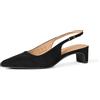 Amazon Essentials Scarpe Slingback con Tacco a Blocco Donna, Nero Pelle Verniciata, 36 EU