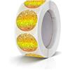 Meitaat 500 Pezzi Adesivi Rotondi 25 Mm Etichette Di Codifica Colore Rotolo Piccoli Punti Adesivi Laser Oro