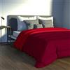 LARA MORADA-Trapunta/Piumone Matrimoniale Invernale, 240x250 cm Extra Caldo Tinta Unita, Jacquard Double-Face, 100% Made in Italy, Morbida Microfibra 300 g/mq, Bordeaux/Rosso