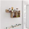 [en.casa] Scaffale da Parete con Scomparti Cubici e Piano di Appoggio Ampio Mensola da Muro Scaffale Pensile 72 x 18 x 37 cm - Effetto Legno