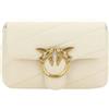 Pinko Love Baby Puff C Sheep Nappa, Borsa Donna, Z14Q Bianco Seta-Antique Gold, U