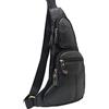 Hebetag Borsa A Tracolla Borsa Monospalla in Pelle Pacchetto Crossbody per Uomo Donna Viaggi Outdoor Shoulder Pack Zaino Daypack, nero