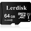 Lerdisk all'ingrosso Micro SD Card 128MB 256MB 512MB 1GB 2GB 4GB 8GB 16GB 32GB 64GB Memoria MicroSD Card in Bulk (64GB)